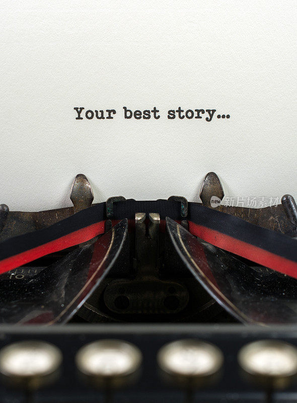 特写古董打字机与文字你最好的故事