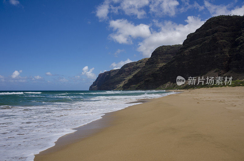 夏威夷考艾岛的波利黑尔海滩