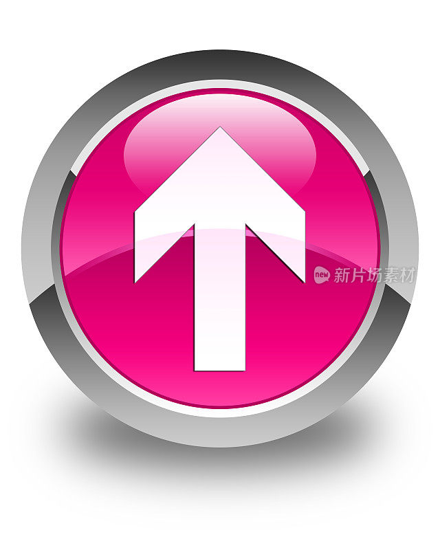 上传箭头图标亮粉色圆形按钮