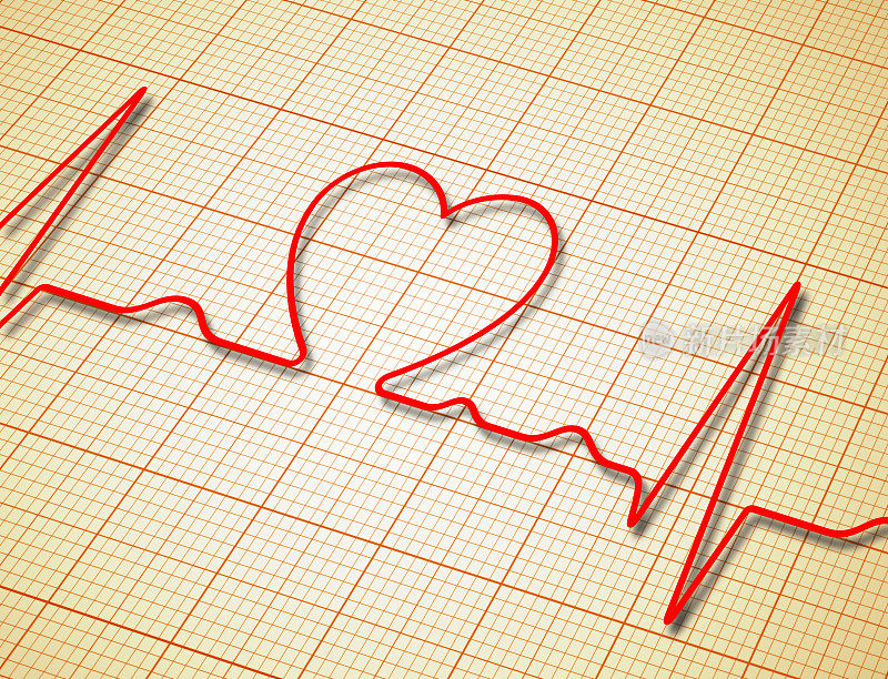 心电图和心脏形态背景(健康概念)