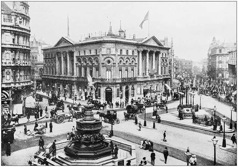 伦敦的古董照片:皮卡迪利广场