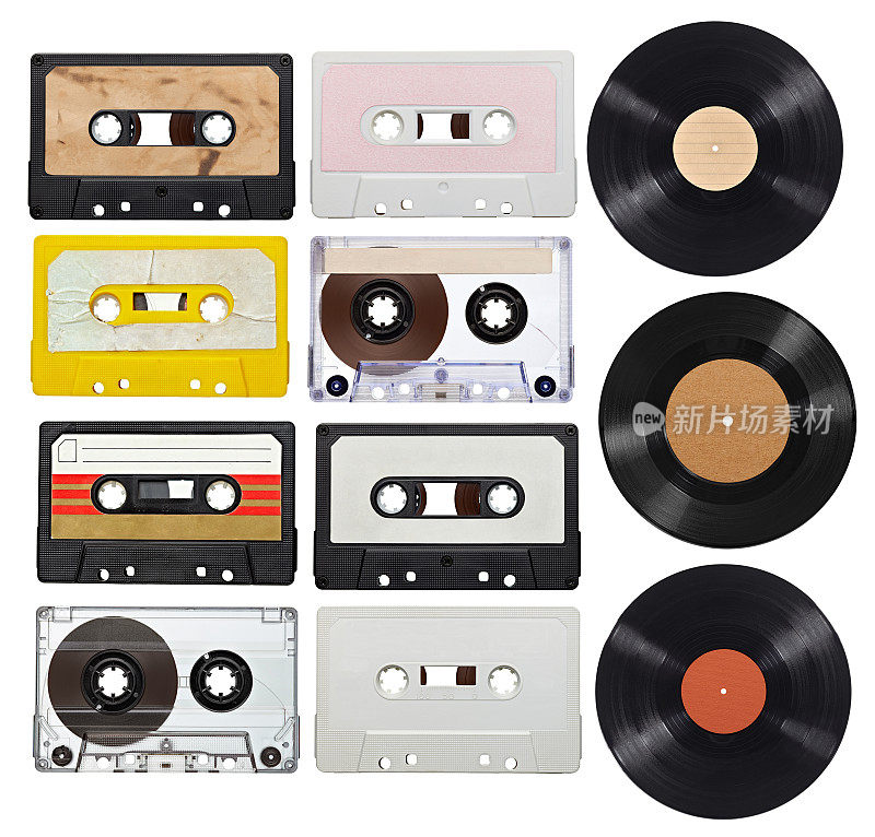 音乐磁带，黑胶唱片