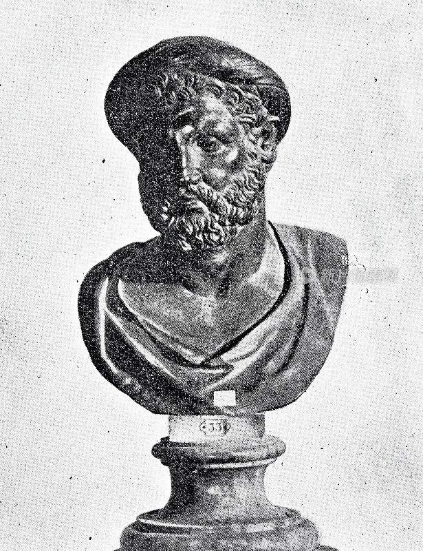 古希腊，阿基塔斯半身雕像，哲学家，数学家，天文学家，政治家和军事家