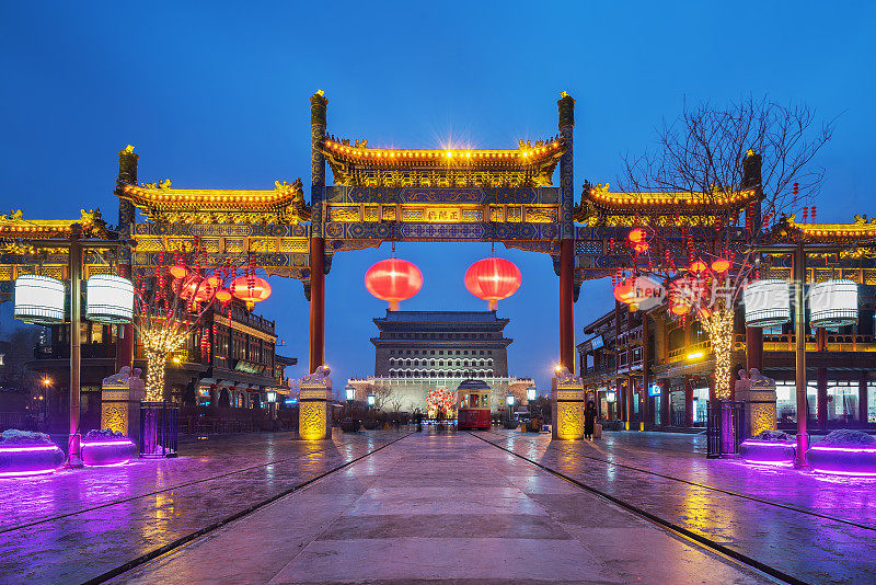 北京前门大街夜景