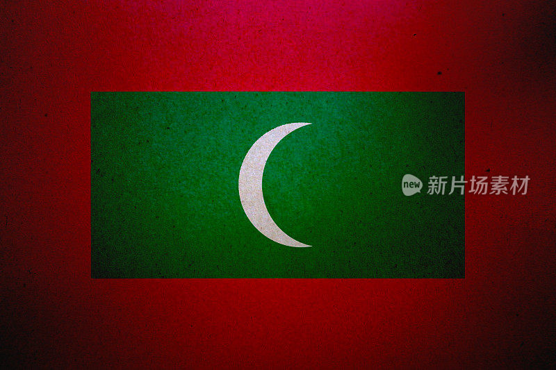 印在纸上的马尔代夫垃圾旗