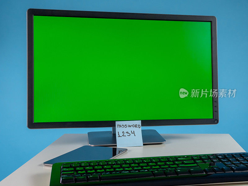 在绿屏的电脑显示器上使用弱密码