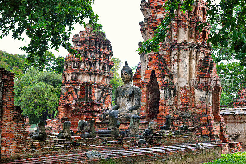 泰国大城府的古庙遗址