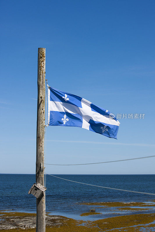 木杆上的魁北克国旗。