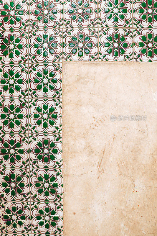 摩洛哥瓷砖地板在马拉喀什彩色马赛克