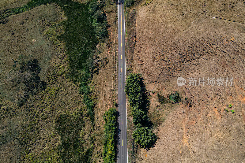 乡村道路鸟瞰图