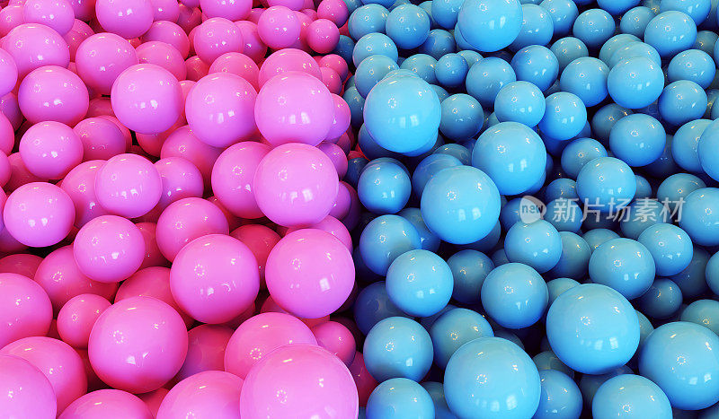 堆中的彩球反映了不同的性别和色调
