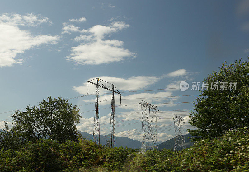 加拿大弗雷泽河谷的电塔