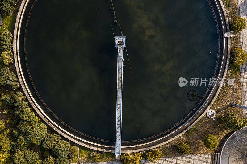 中国武汉污水处理厂鸟瞰图