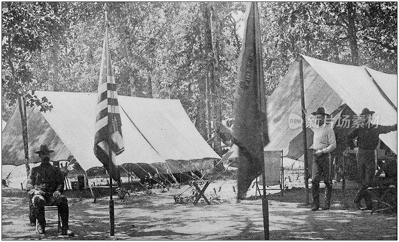 美国陆军黑白照片:格雷斯比上校总部