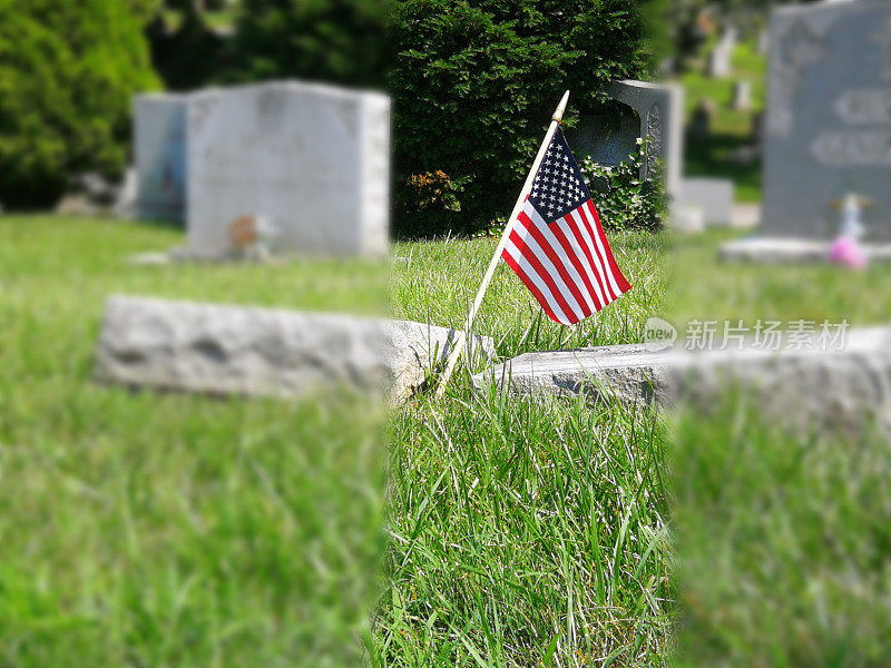 墓前的美国国旗