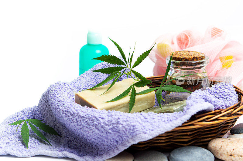 大麻，草药，有机，天然肥皂和有机化妆品
