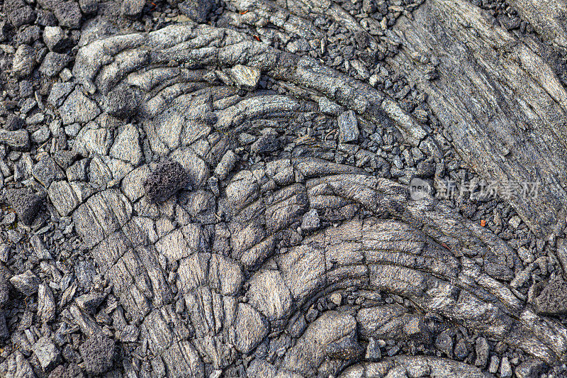 基拉韦厄古老的熔岩流，颜色鲜艳的熔岩绳