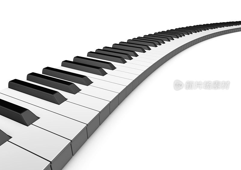 弯曲的键盘钢琴