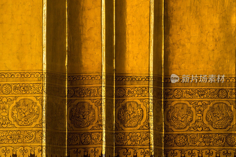 缅甸寺庙墙壁的细节