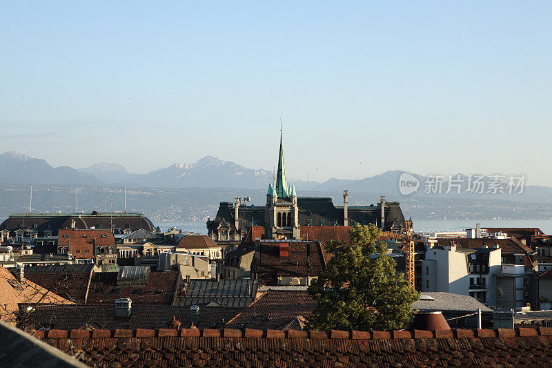 从屋顶俯瞰瑞士洛桑