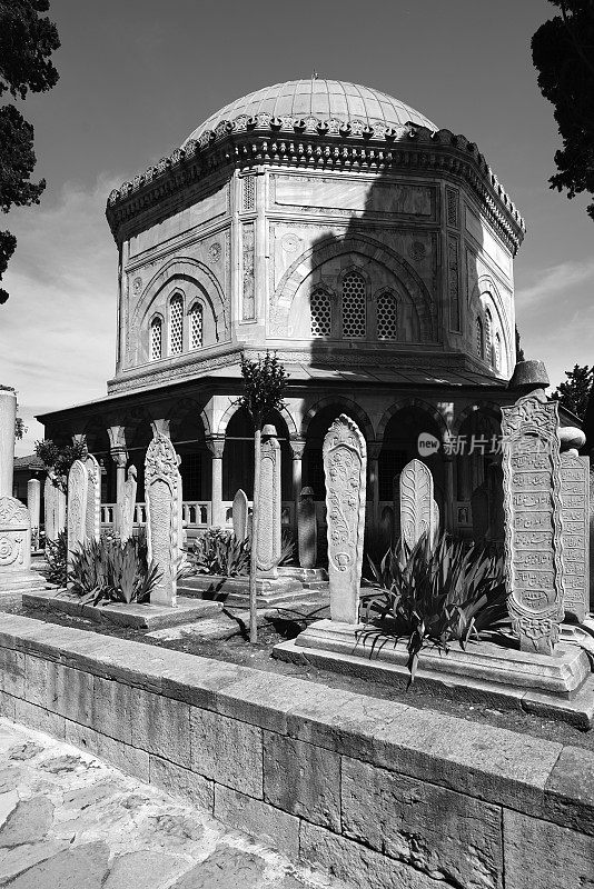 在Süleymaniye清真寺的奥斯曼古墓