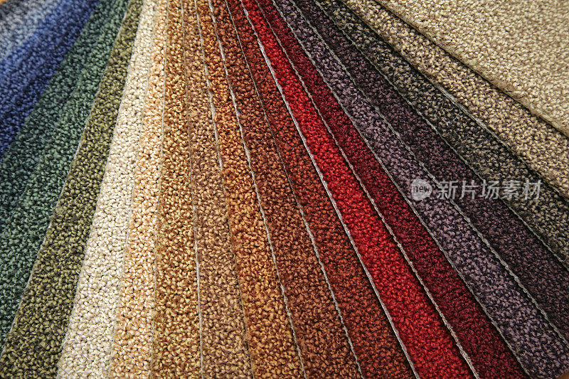 不同颜色的地毯样品