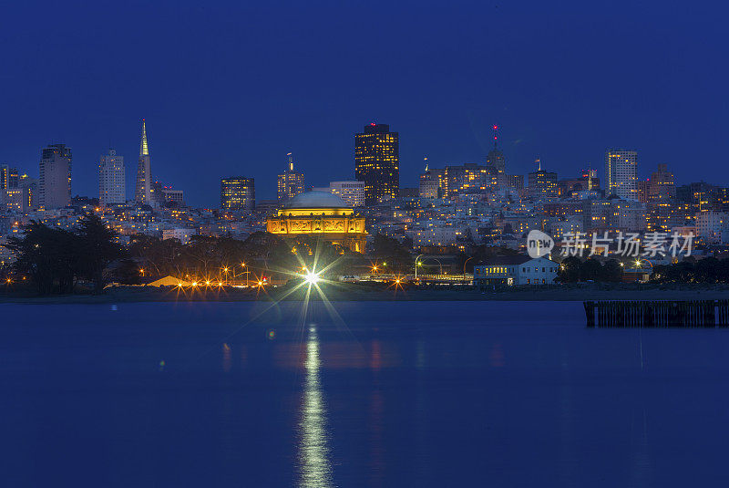 日落时分的旧金山天际线
