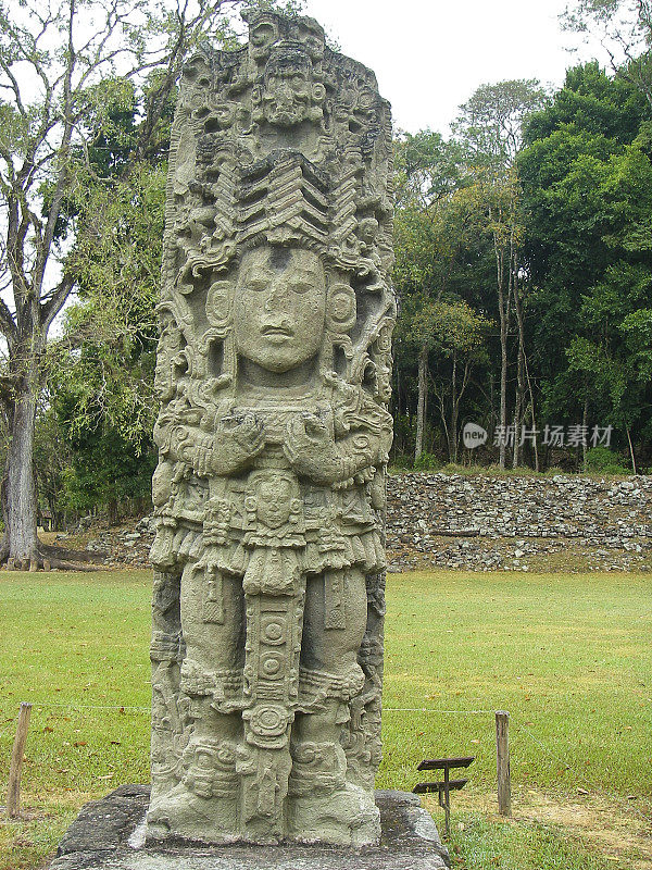 华丽的十二兔子石雕玛雅雕刻科潘洪都拉斯