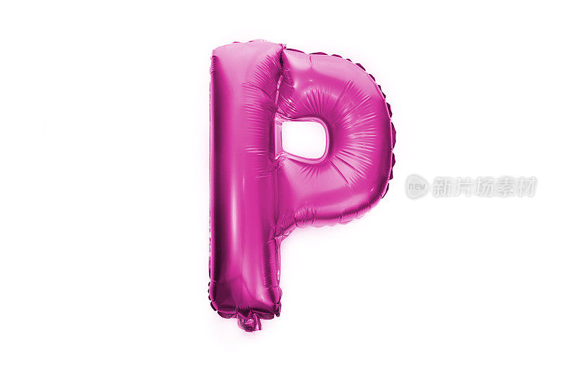 字母P是用粉红色的氦气球写的