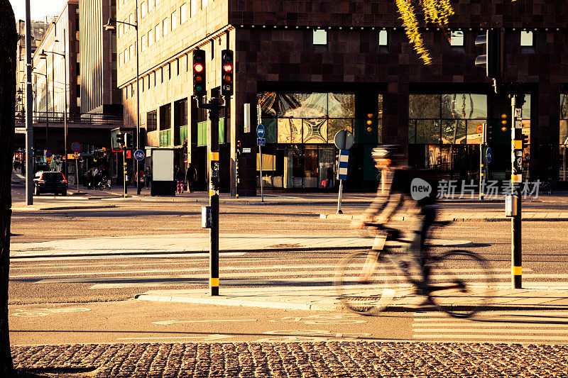 瑞典斯德哥尔摩市中心的自行车道