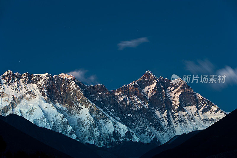 喜马拉雅山全景-洛子夜景