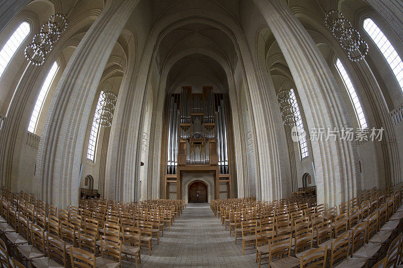 丹麦哥本哈根Grundtvig教堂内