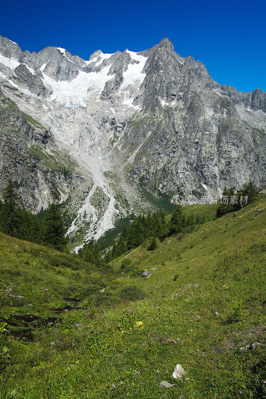 法国阿尔卑斯山的山脉景观