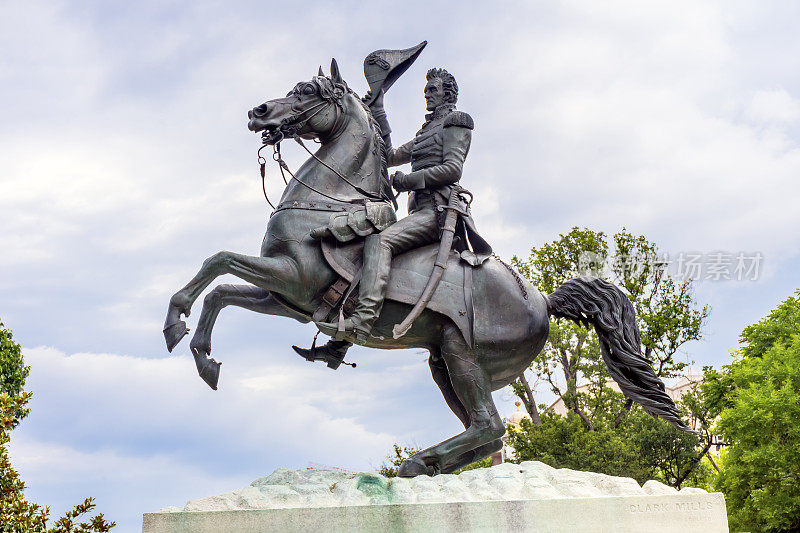 杰克逊雕像近距离拉斐特公园宾夕法尼亚大街华盛顿特区