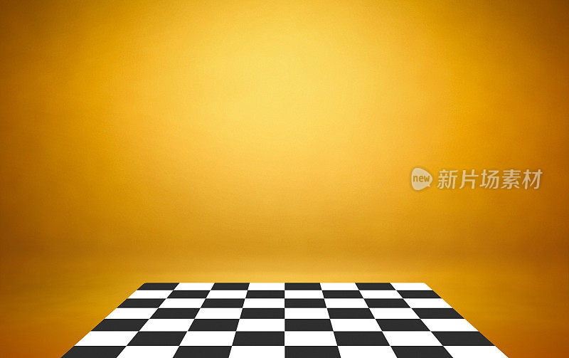 棋盘与黄色的背景模板