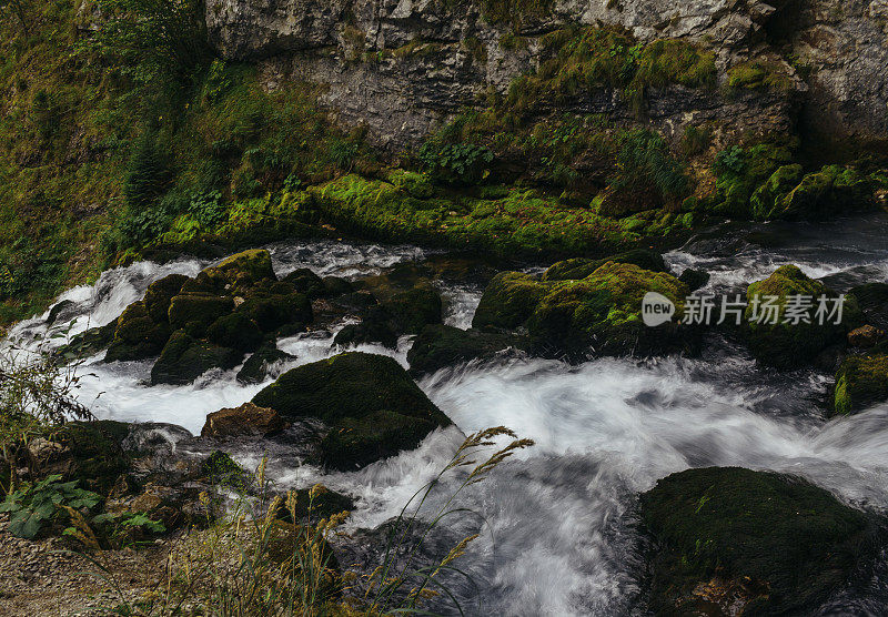 黑山的小森林瀑布，Durmitor