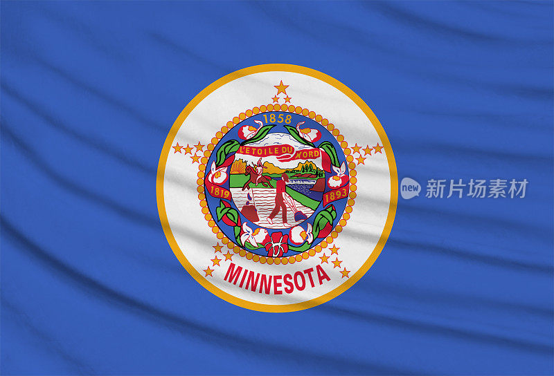 美国明尼苏达州飘扬的旗帜。