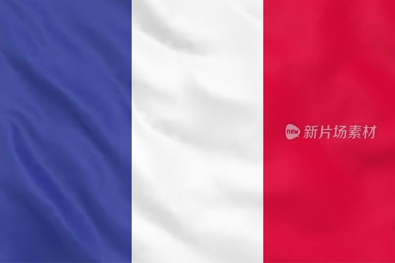 法国国旗挥舞着