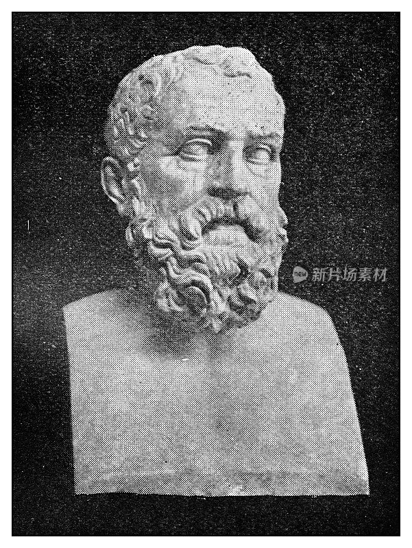 古典肖像图集-希腊文:梭伦雕像