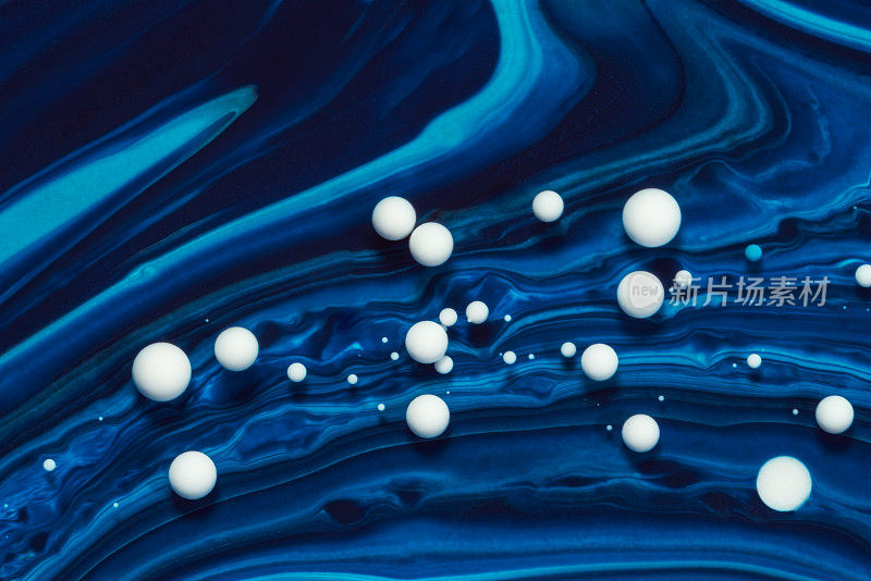 宏观镜头抽象液体油泡背景