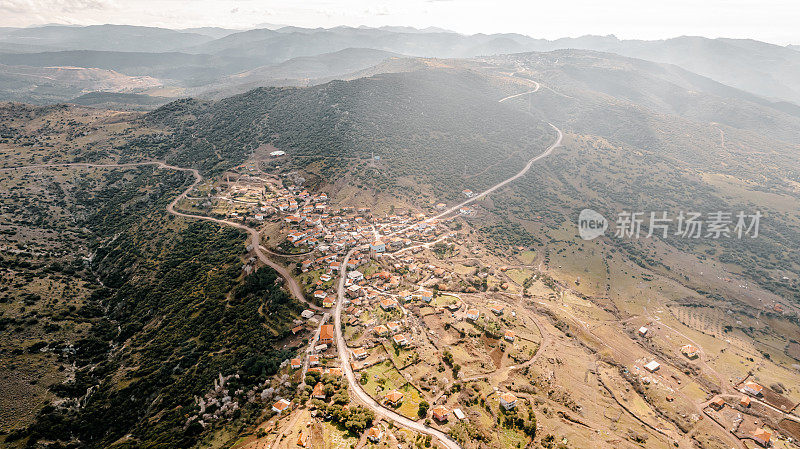 Agacik村无人机照片，贝加马-伊兹密尔，土耳其