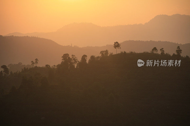 亚齐，seulawah山之间的日出景象