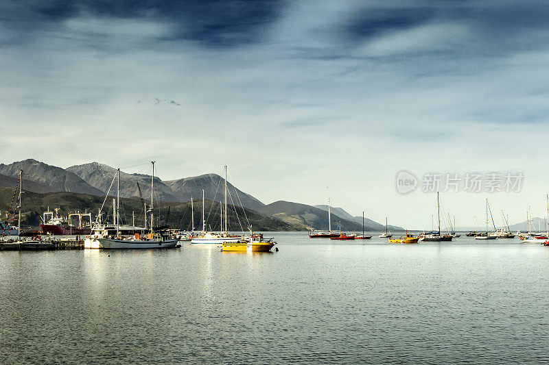 乌斯怀亚港，被称为世界最南端的城市。火地岛，巴塔哥尼亚，阿根廷。