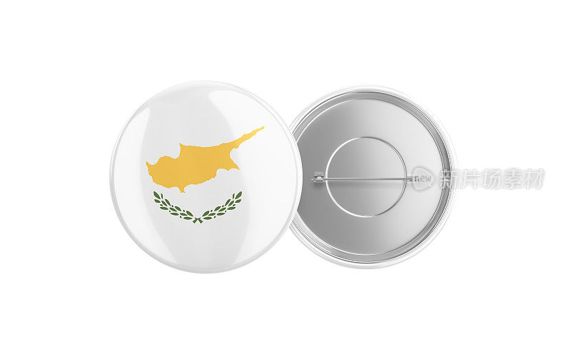 塞浦路斯国旗徽章别针动作捕捉，前后剪辑路径
