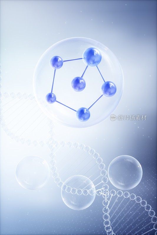 微观分子结构的三维渲染