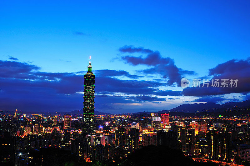 城市夜景台北，台湾