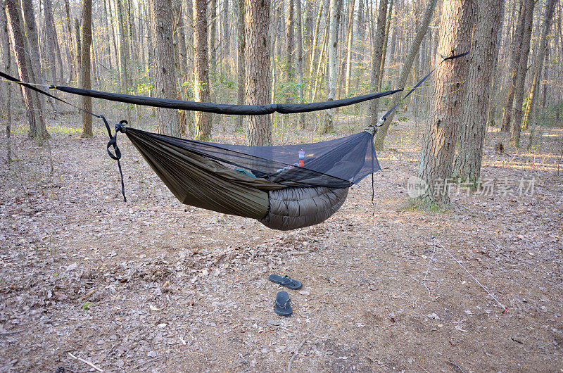 林中露营地的吊床