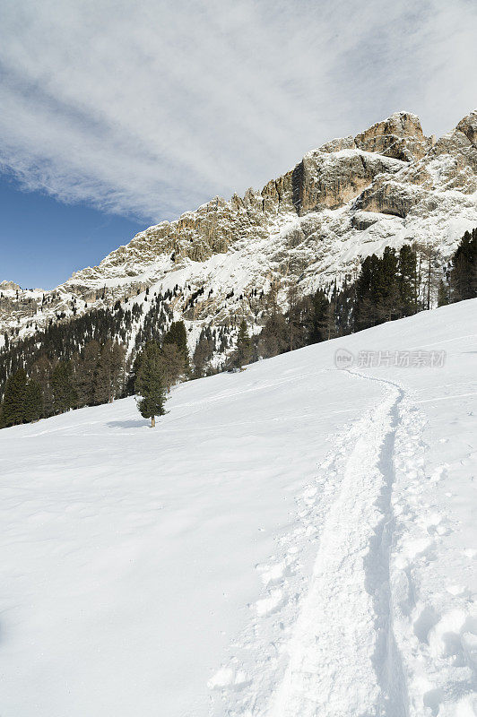 Winterlandscape、白云石山脉、意大利