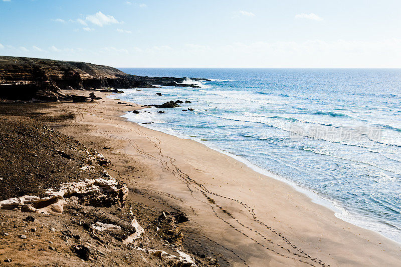 火山海景。Fuerteventura