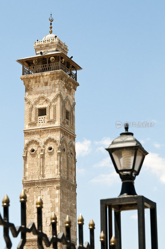 叙利亚阿勒颇Umayyad清真寺11世纪的尖塔
